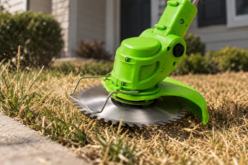 Cordless Grass Trimmer — Dry Front Lawn