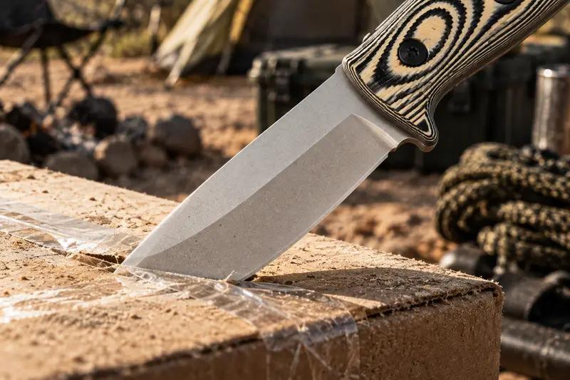 Fixed Blade Knife — Dusty Campsite Unpacking