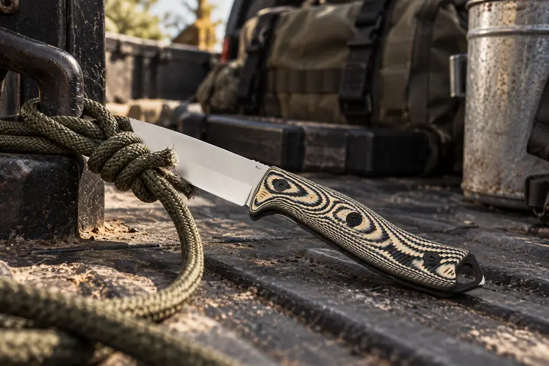 Fixed Blade Knife — Tight Cord Knots