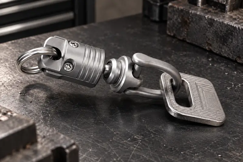 Titanium Quick-Release Keychain Tool details