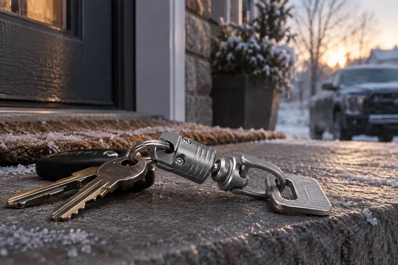 Titanium Quick-Release Keychain Tool — Cold Morning Departure