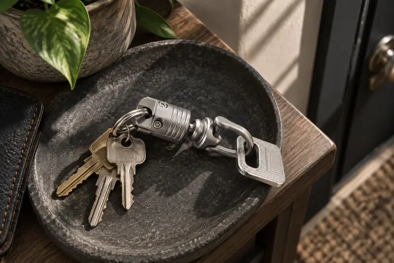 Titanium Quick-Release Keychain Tool — Tight Entryway Storage