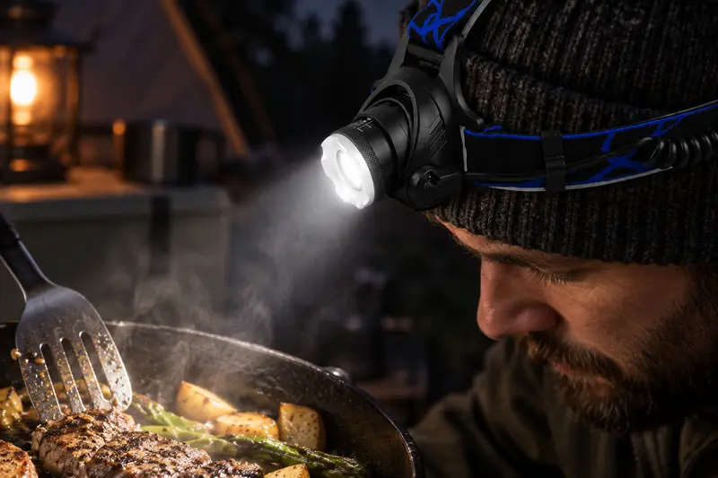 Rechargeable Headlamp — After-Dark Camp Cooking