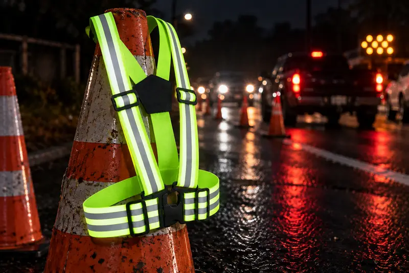 Reflective Safety Harness — Traffic Control After Dark