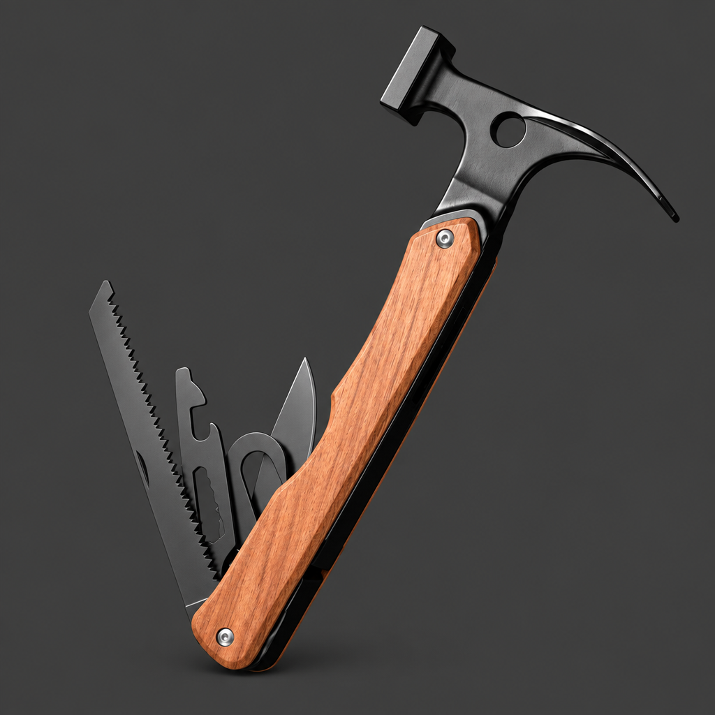 Wood-Handle Camp Hammer Multitool