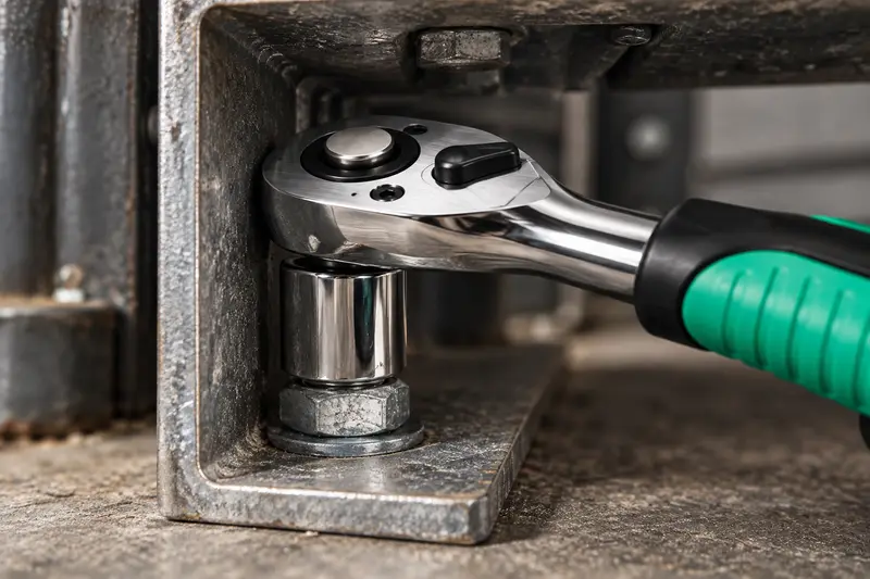 Ratchet Socket Wrench Set — Beside A Bracket