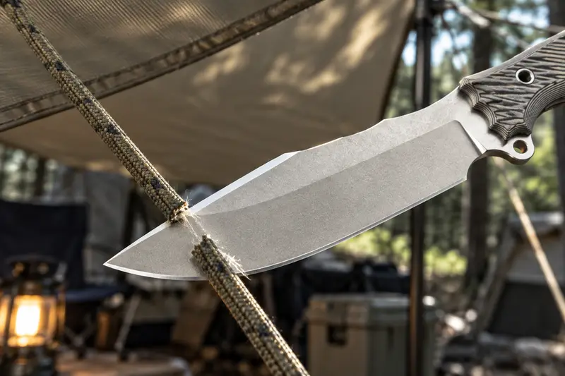 Carbon Fiber Full-Tang Hunter, G10 Handle — Shelter Line Cleanup
