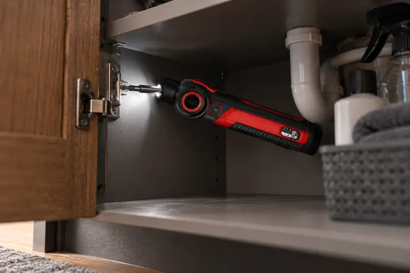 Twist Rechargeable Screwdriver — Inside a cabinet