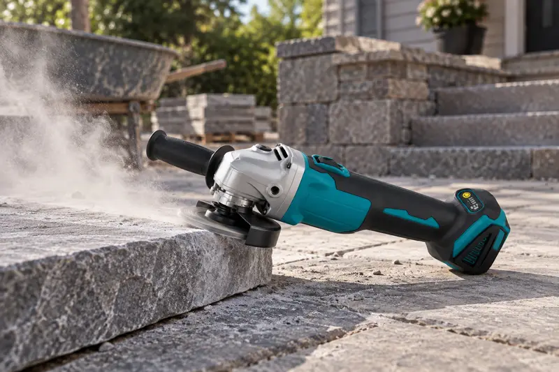 Cordless Angle Grinder — Stone Application Work