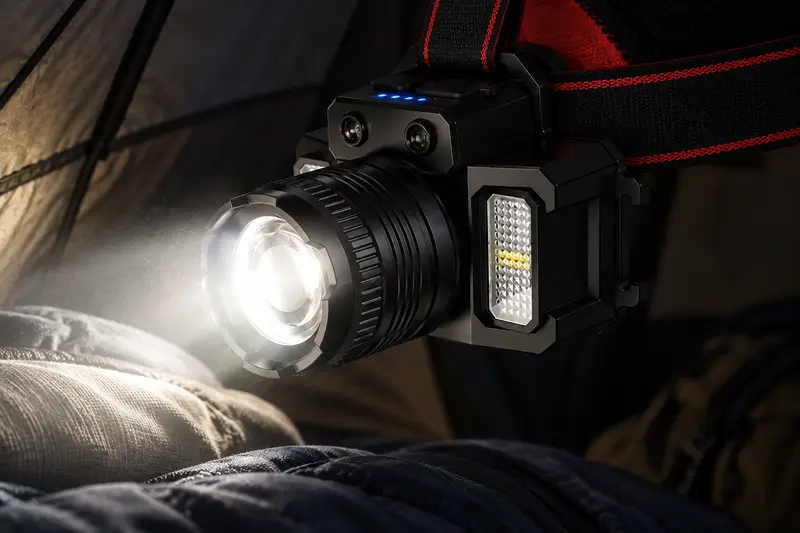 LED Headlamp — Late Camp Setup