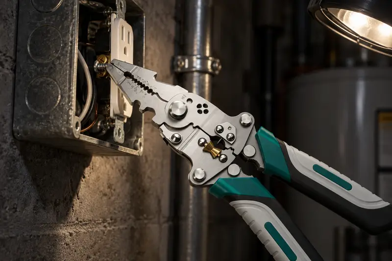 Folding Wire Stripping Pliers — Dim utility room
