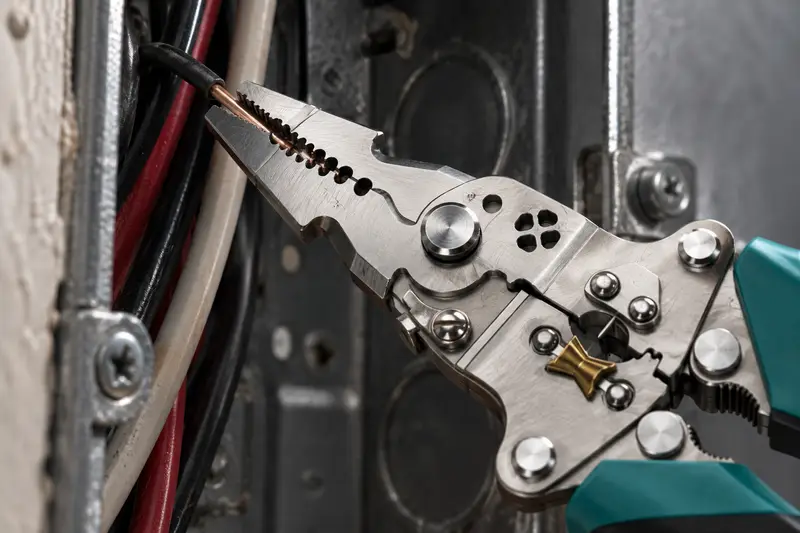 Folding Wire Stripping Pliers — Confined Electrical Handling