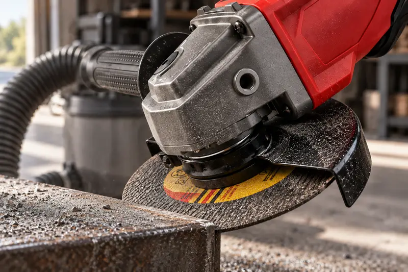 Brushless Angle Grinder — Dusty Workshop Preparation