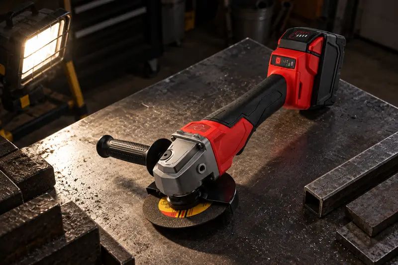 Brushless Angle Grinder — Dim Work Area
