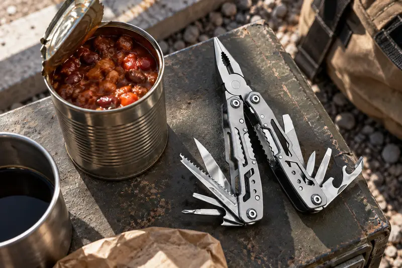 Stainless Steel Pliers Multitool — Open Lunch Outside