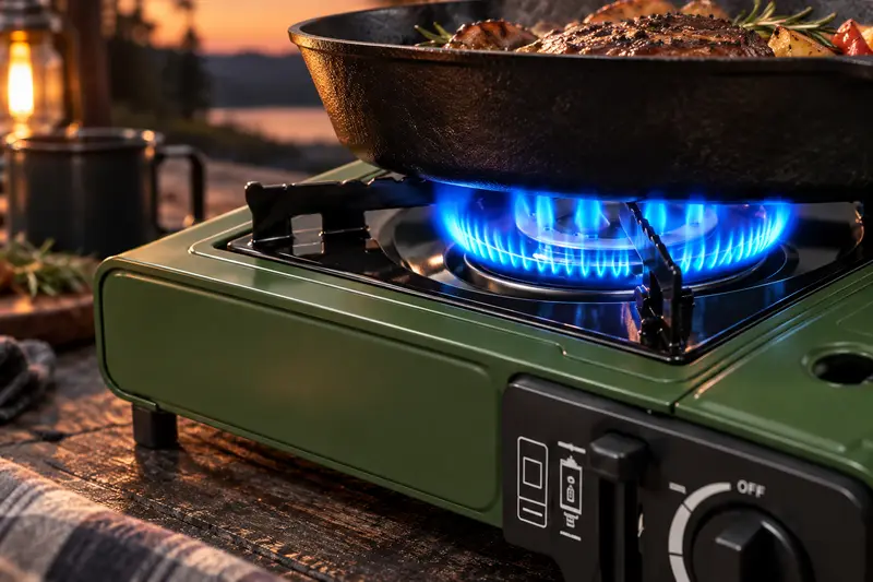 Portable Butane Stove — Camp Dinner Before Dark