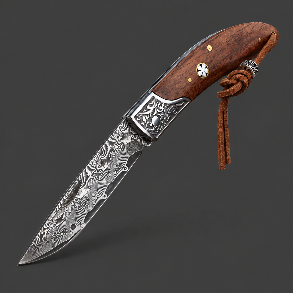Damascus Folding Pocket Knife