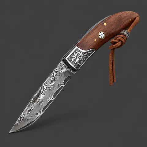 Damascus Folding Pocket Knife
