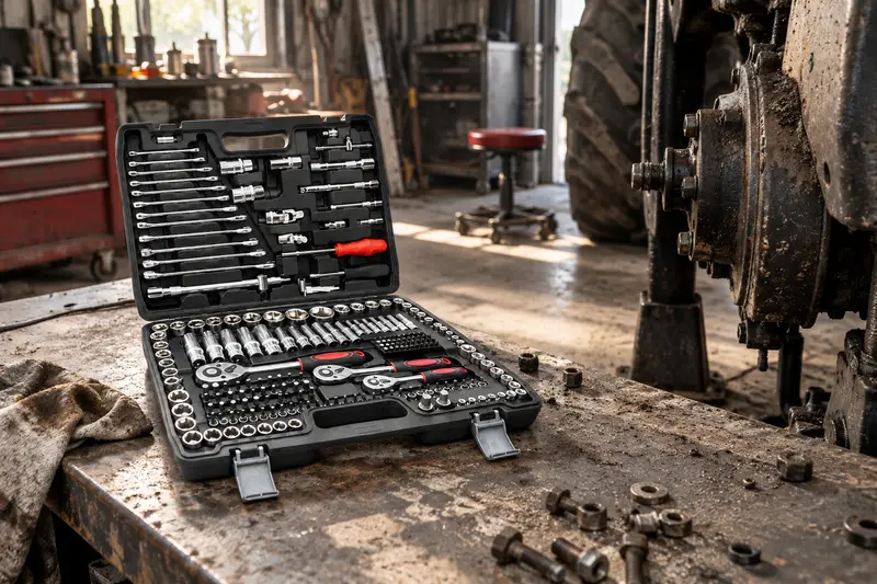 Socket and Wrench Set — Dusty Workshop Maintenance