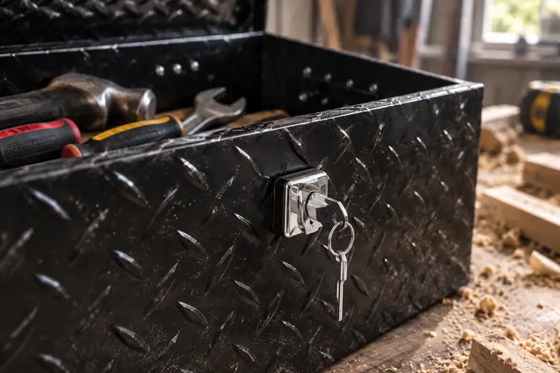 Diamond Plate Tool Box — Dusty Workshop Cleanup