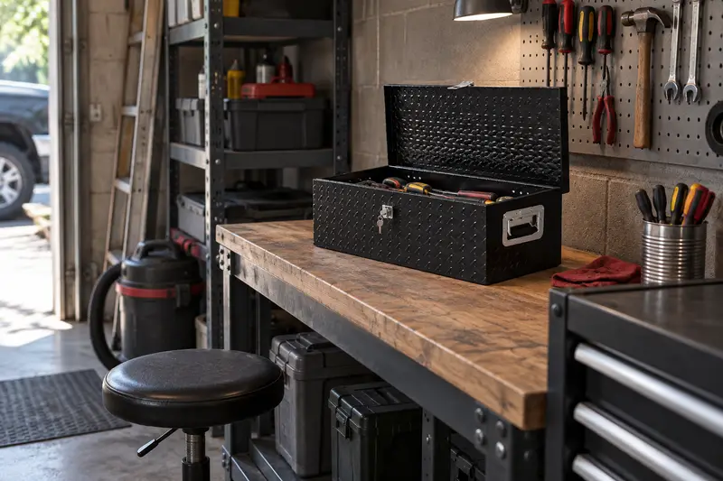 Diamond Plate Tool Box — Cramped Repair Corner