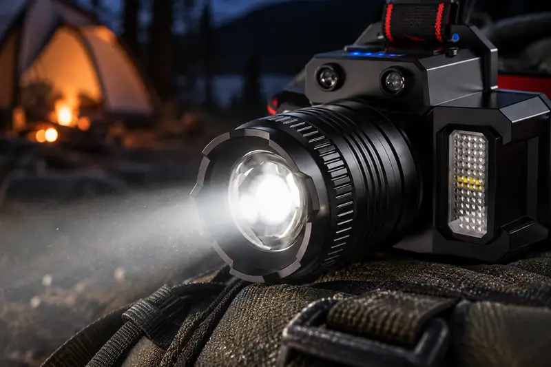 Rechargeable Headlamp — After-Dark Camp Setup