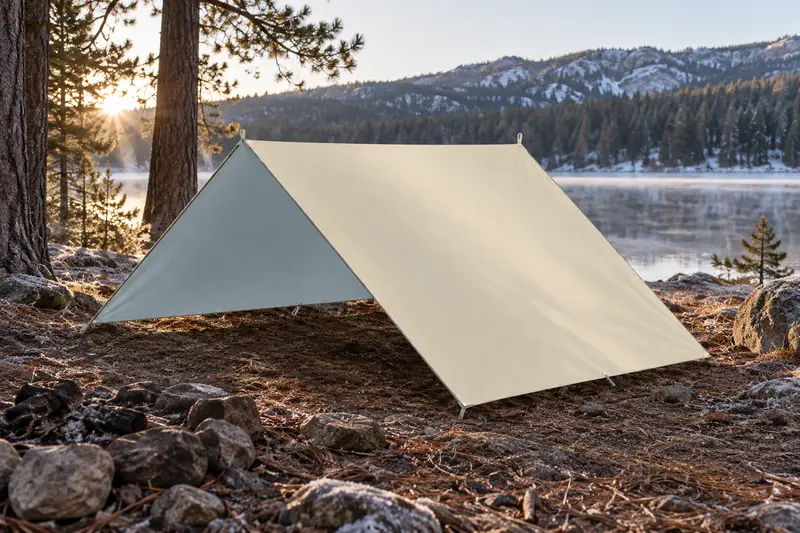 Camping Tarp — Cold-Morning Pause