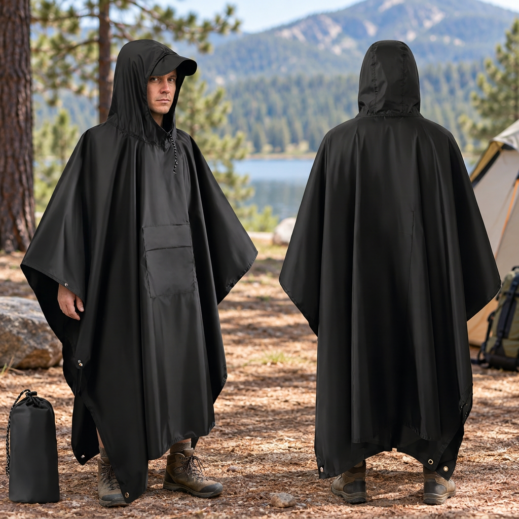 Hooded Rain Poncho