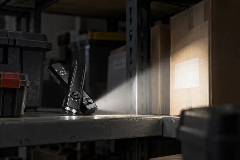Dual-Light Flashlight — Dim Storage Shelf