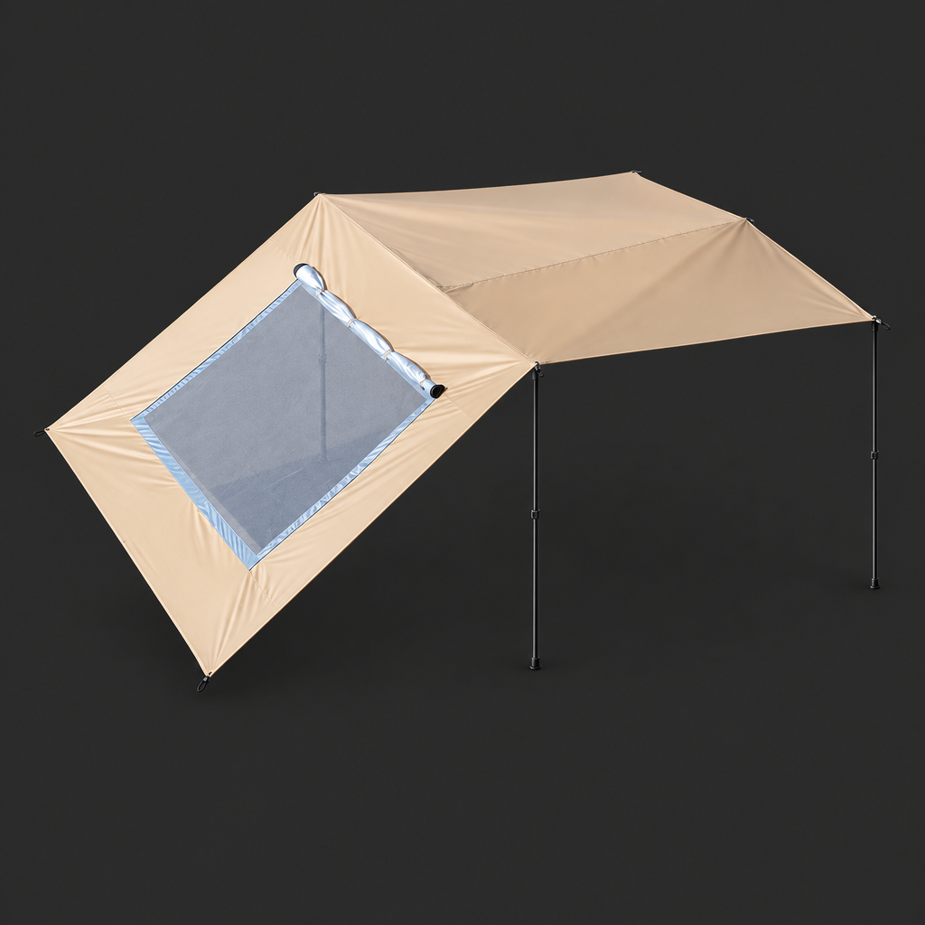 Car Awning with Mesh Panel