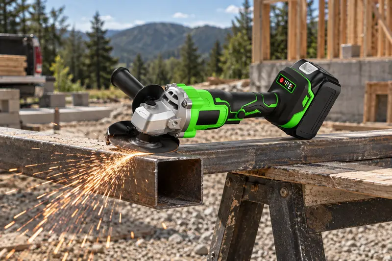 RPM Angle Grinder Kit 21V — Outdoor Cutting Setup