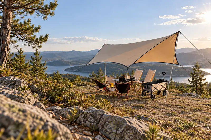 Hexagonal Camping Tarp — Sunny Trail Stop