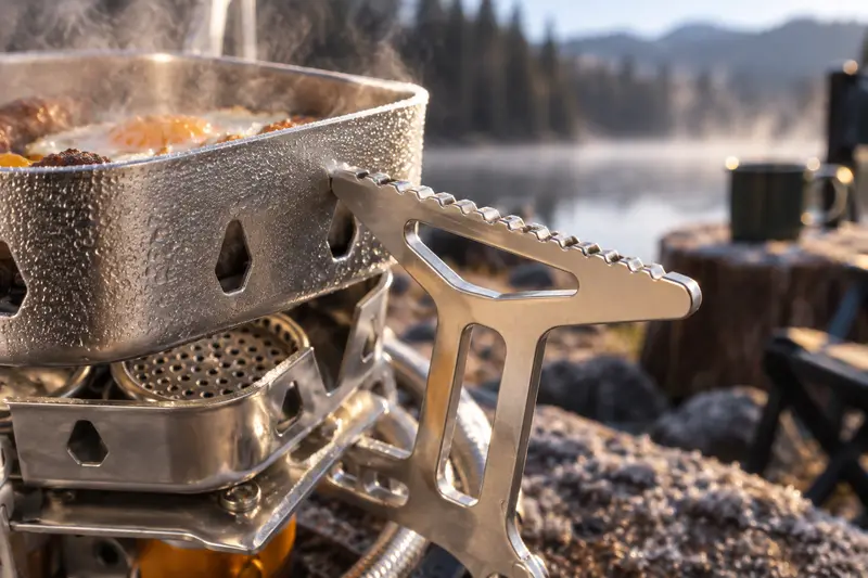 Gas Camping Stove — Chilly Campsite Breakfast