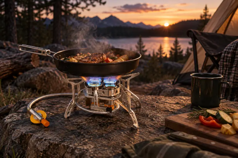 Gas Camping Stove — Dinner Before Dark