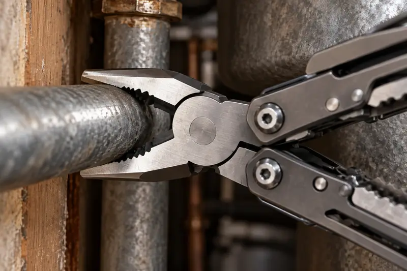 Folding Pliers Multitool — Cramped Pipe Grip