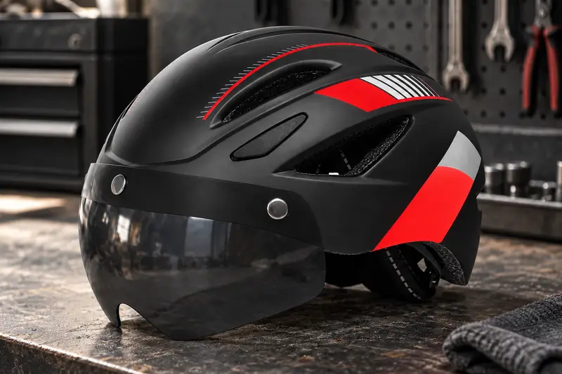Bike Helmet with Visor details