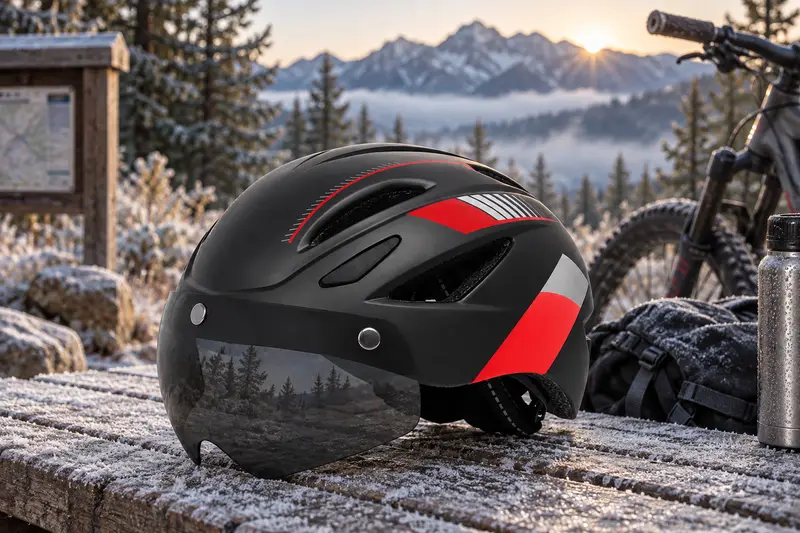 Bike Helmet with Visor — Cold Morning Ride