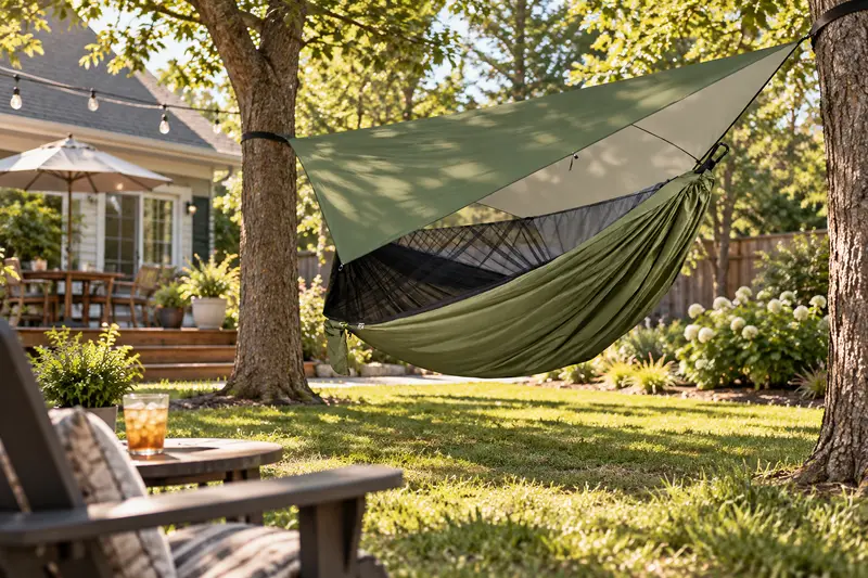 Hammock with Mosquito Net — Warm Backyard Afternoons